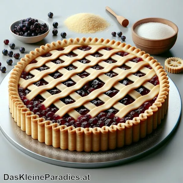 Linzer Torte – Mürbeteigtorte mit Ribiselmarmelade und Gittermuster