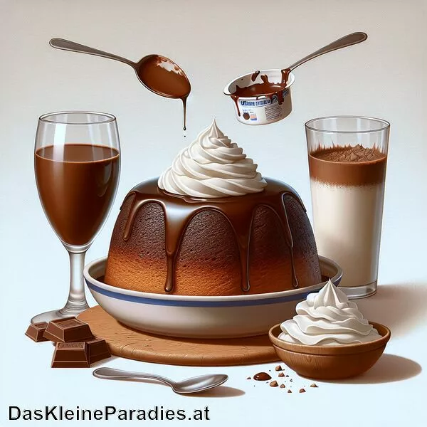Mohr im Hemd – Schokoladen-Dampfkuchen mit Schokoladensauce und Schlagobers