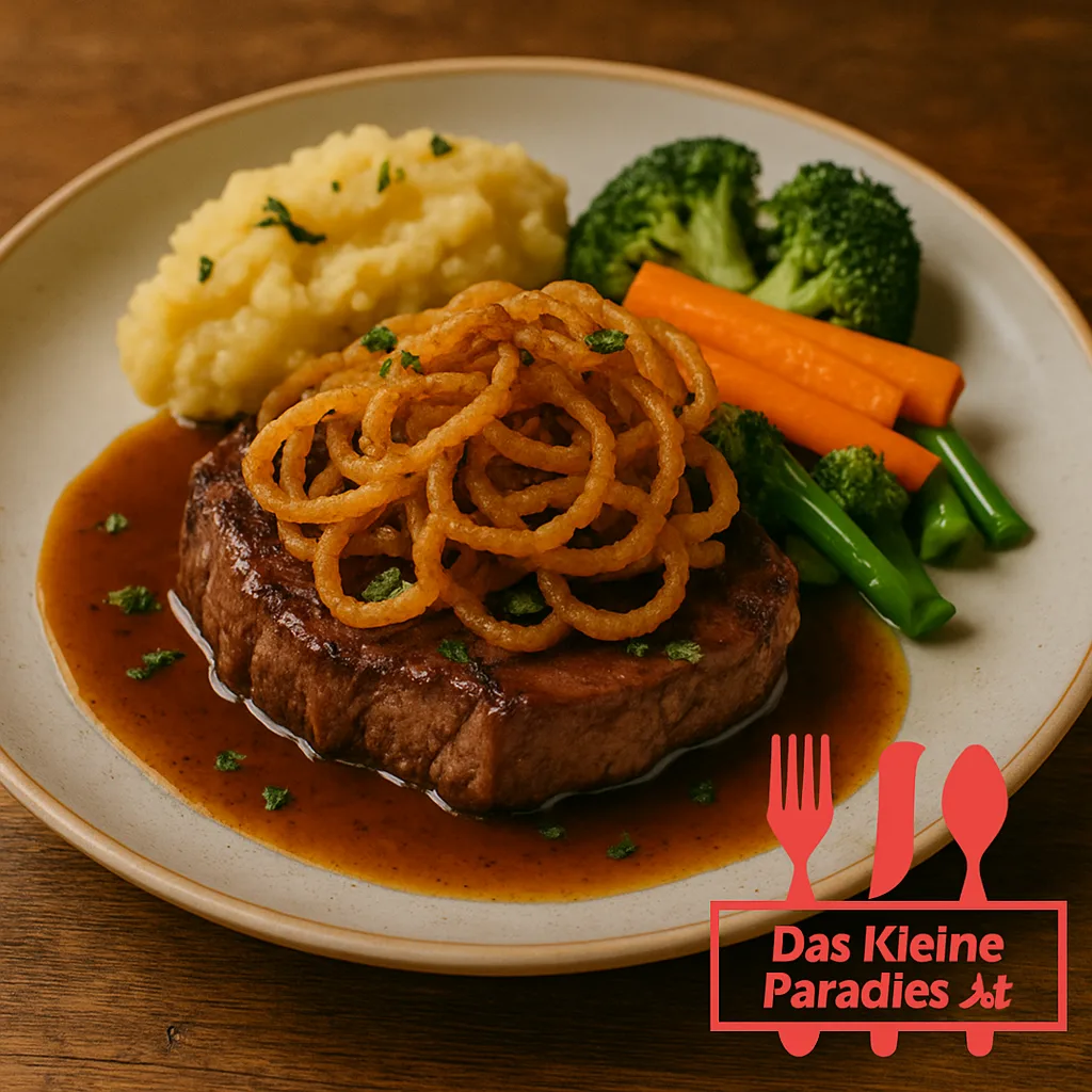 Mahlzeit, und geniesse den Zwiebelrostbraten 